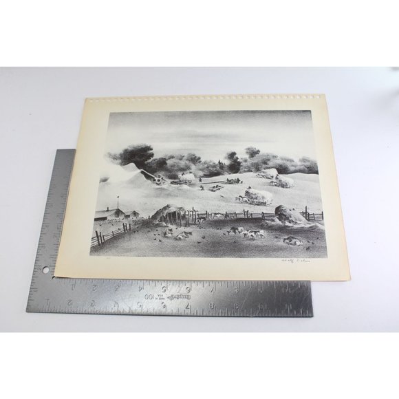 Adolf Dehn Print Threshing Vintage 77131 - Picture 3 of 4